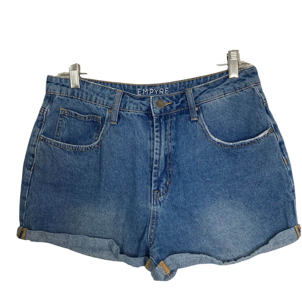 Empyre Shorts Melanie Womens Juniors 9 Denim Medium Wash